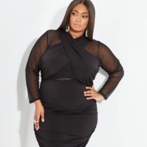 Paneled Crisscross Bodycon Dress